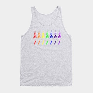 Rainbow Pencil Coloring Trees Tank Top